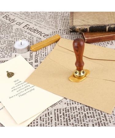 Yoption Retro Letter M Wax Seal Stamp for Wedding Invitations - Brass Head Wooden Handle - Buy Online on GoSupps.com