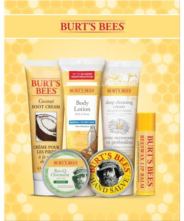 Burt's Bees Timeless Minis Kit With Coconut Foot Cream Milk and Honey Body Lotion Deep Cleansing Cream Res-Q Ointment Hand Salve and Beeswax Lip Balm Natural Origin Skin Care 1 Kit Timeless Minis Set 6 Count - Buy Online on GoSupps.com