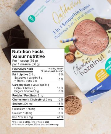 Vegan Protein Powder - Oatdacious 3 in 1 Smoothie Protein (Chocolate Hazelnut) with Oat Fibre/505 gm Gluten Free No Added Sugars - Buy Online on GoSupps.com