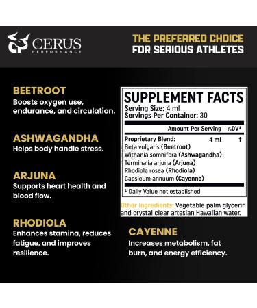 Cerus Performance Flow Stimulant-Free Endurance Pre-Workout Boosts Stamina Supports Heart Health with Natural Herbs Vegan-Friendly - 2 Fl Oz - Buy Online on GoSupps.com