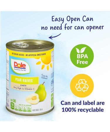 Dole Canned Fruit Pear Halves in Water Non-GMO No Sugar Added & No Artificial Sweeteners 540 ml 12 Count Pear Halves 540ml - Buy Online on GoSupps.com