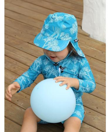 weVSwe Baby Toddler Sun Hat UPF 50+ Swim Cap Flap Neck Protection Green Leaves 12-24 Months - Buy Online on GoSupps.com