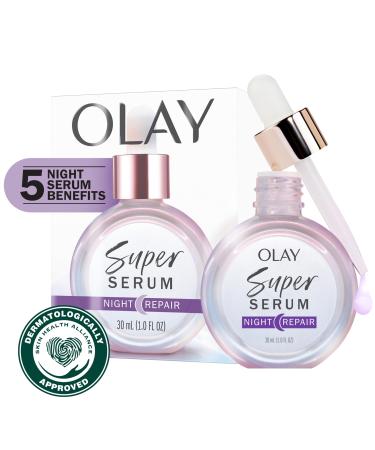Olay Super Serum Night Repair with Salicylic Acid Niacinamide Lactic Acid Glycerin & Peptide 30 mL