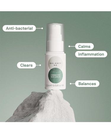 Balance Me Congested Skin Serum - Acne & Spot Gel with Moringa & Eucalyptus | Reduce Redness & Calm Inflamed Skin | 100% Natural, Vegan & Cruelty-Free | Made in UK | 0.5 fl oz - Buy Online on GoSupps.com