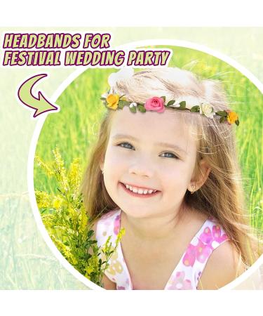 eBoot 10 PC Multicolor Flower Crown Headbands for Festival Wedding Party - Buy Online on GoSupps.com