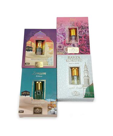 ihvan online Personal Fragrance Prayer Rug Fragrance Islamic Perfume Oil Rollerball for Men & Women Alcohol Free Sacred Scents for Worship Pack of 4-12 mL / 0.40 Fl Oz Mina Rose Zamzam Ravza Mina - Rose - Zamzam - Ravza 0.1 Fl Oz (Pack of 4) - Buy Online on GoSupps.com