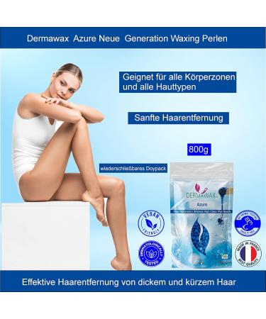 800g Dermawax Azure Vegan Waxing Pearls for Hair Removal - Brazilian Intimate Bikinizone Armpits & Back - No Non-Fleece Strips! - Buy Online on GoSupps.com