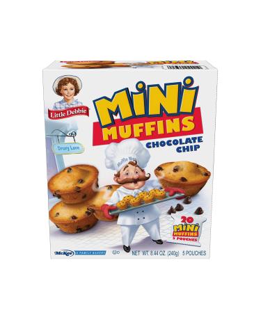 Little Debbie Chocolate Chip Mini Muffins, 20 Mini Muffins in 5 Pouches
