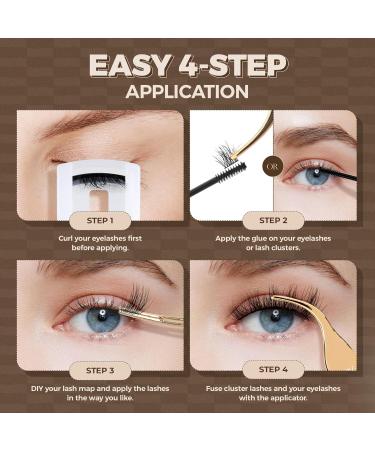LASHVIEW 3D Wispy Cluster Lashes - Reusable Multilayered Eyelash Extensions (10-16mm) | Fluffy DIY Eyelash Clusters for Stunning Volume - Buy Online on GoSupps.com