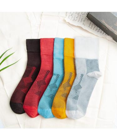 GoWith Men's Diabetic Dress Socks 9-12 Red Assortie - 5 Pairs Bamboo Crew Neuropathy Socks - Buy Online on GoSupps.com