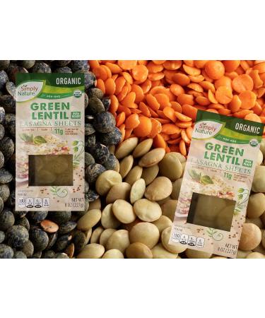Simply Nature Green Lentil Lasagna Sheets Bundle Set - Vegan Organic Plant-Based Pasta, Non GMO, Gluten Free, Reusable Tote - Buy Online on GoSupps.com