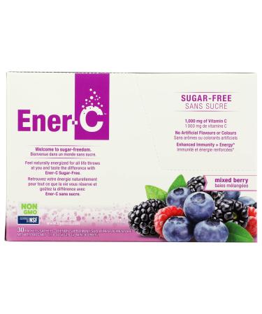 Ener-C Sugar Free Mixed Berry Flavor 1000MG Vitamin C Electrolyte Drink Mix Non GMO Gluten Free 30 Packets