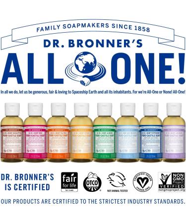 Dr Bronner Organic Rose Castile Liquid Soap 59ml - Gentle & Luxurious - Buy Online on GoSupps.com