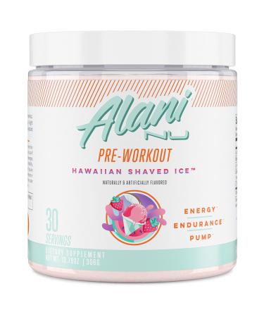 Alani Nu Pre Workout Supplement Powder for Energy, Endurance & Pump | Sugar Free | 200mg Caffeine | Formulated with Amino Acids Like L-Theanine to Prevent Crashing | Hawaiian Shaved Ice, 30 Servings