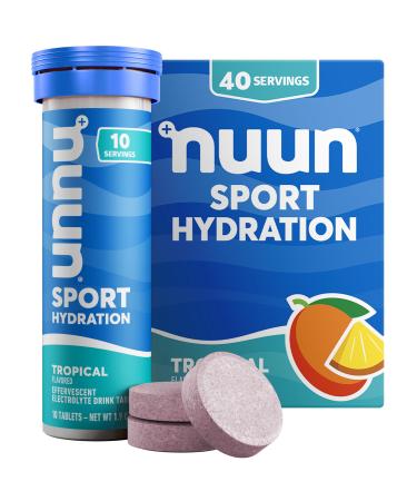 Nuun Sport: Electrolyte Drink Tablets Tropical 10 Count (Pack of 4)