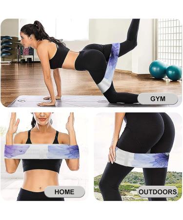 Buy Purple Flowers Printed Resistance Bands | Elastic Leg & Fitness Bands for Effective Workouts International Shipping Available - Buy Online on GoSupps.com