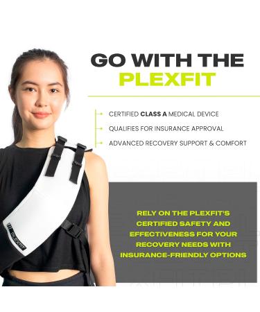 Athletic Arm Sling - Class A Medical Device for Shoulder Elbow & Wrist Support - Large White & Black - Right Arm for Men & Women - Buy Online on GoSupps.com