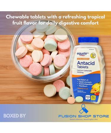 Antacid Tropical Fruit Ultra Strength- Chewable Tablets 1000mg 160 Count (Pack of 1) Boxed by Fusion Shop Store - Buy Online on GoSupps.com