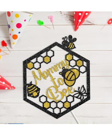 Tenhaisi Mommy to Bee Cake Topper - Bee Theme Birthday/Baby Shower/Gender Reveal Party Decorations - Pregnant Baby on the Way about to Pop Cake Decorations - Gold&Black Glitter Cake Topper - Buy Online on GoSupps.com