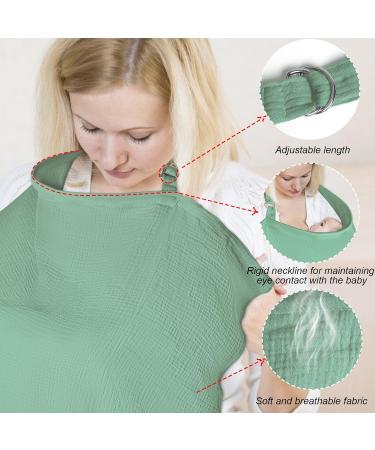 Breathable Cotton Nursing Cover for Breastfeeding & Baby, Green - Multi-Use Car Seat Blanket, Stroller Cover, Sunshade - Soft & Comfortable - Buy Online on GoSupps.com
