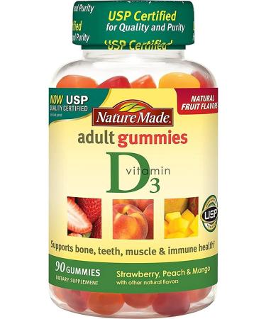 Nature Made Vitamin D3 Gummies - Strawberry Peach & Mango, 50 mcg, 90 Count - Buy Online on GoSupps.com