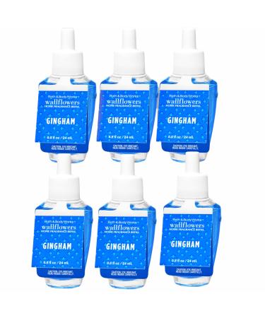 Bath and Body Works 6 Pack Gingham Wallflowers Fragrance Refill 0.8 Oz.
