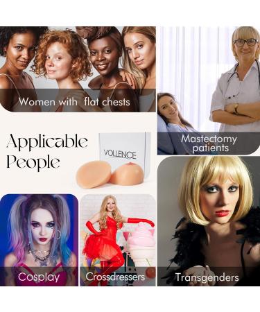 Vollence Silicone Breast Shapes - Realistic Prosthesis for Mastectomy Transgender Crossdressers & Cosplay - Buy Online on GoSupps.com