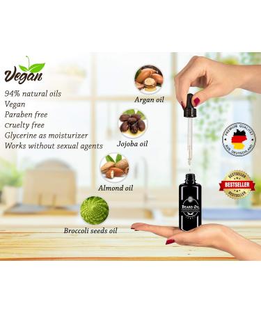 Natural Premium Beard Oil Care Set with Bamboo Comb | Fresh Lemon Fragrance | Vitamin E for Beard Growth | 50ml - Buy Online on GoSupps.com