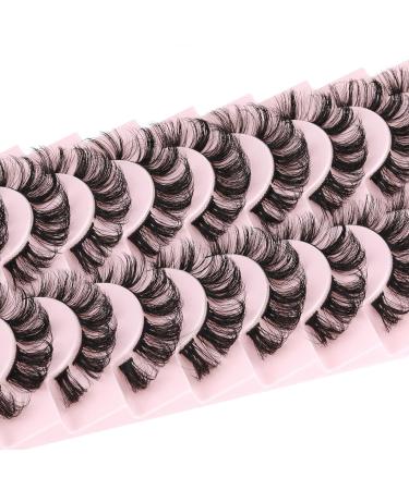 10 Pairs Pack EYDEVRO D Curl 18mm Fluffy Wispy Cluster Lashes - Dramatic Cat Eye False Eyelashes Extensions - Buy Online on GoSupps.com