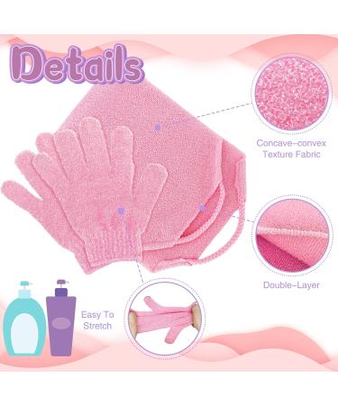 9 Pack Exfoliating Shower Bath Gloves and Back Scrubber Set - 3 Pairs Bath Gloves, 3 Exfoliating Body Scrubber - Nylon Washer, Stretchable Design for Women, Men, Children - Pink, Purple, Green - Buy Online on GoSupps.com