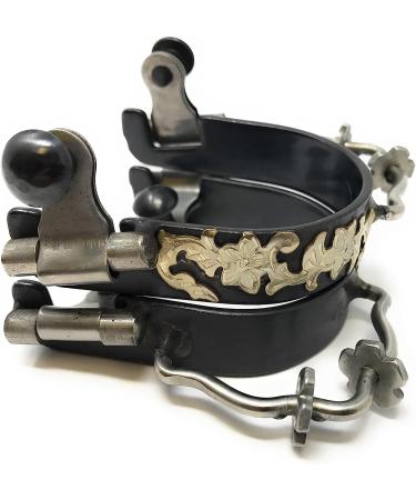 Antique Brown Flower Engraved Bumper Spurs with Rowels - Ladies | AJ Tack Wholesale - Buy Online on GoSupps.com