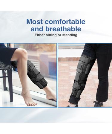 Wonder Care Knee Immobilizer Brace - XL Knee Support for Dislocation & Ligament Tear - Wraparound Stabilizer Splint for Men & Women (19 Black - Buy Online on GoSupps.com