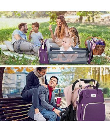 Shop Multifunctional Baby Wrap Bag Backpack - Large Capacity Diaper Backpack with Water-Repellent Design for Travel | Best Diaper Support for Moms & Dads - Violet - Buy Online on GoSupps.com