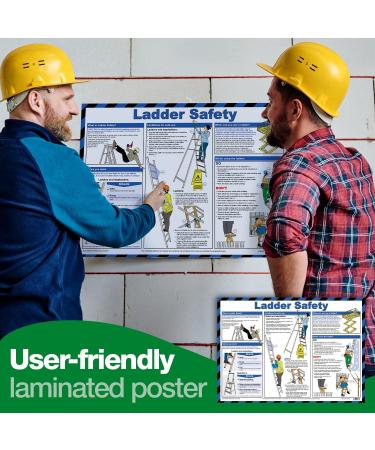 Safety First Aid Ladder Safety Poster - A2 Laminated | Workplace Safety Guide - Buy Online on GoSupps.com