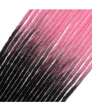 Handmade 24 Thin 0.6cm Synthetic Dreadlock Extensions - Soft Crochet Hair Hip-Hop Style 20 Strands Pink - Buy Online on GoSupps.com