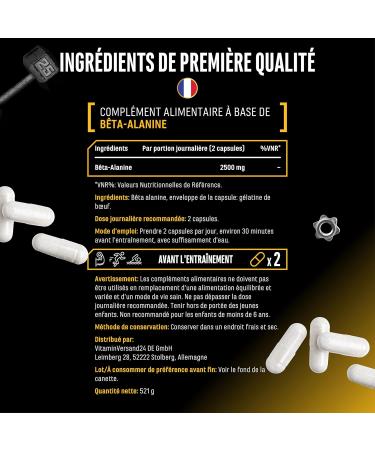 B ta Alanine Ultra Caps - 365 capsules - Hautement dos avec 1250 mg par capsule - B ta Alanine Acide Amin avec 99% de puret - Sans additif ind sirable - Buy Online on GoSupps.com