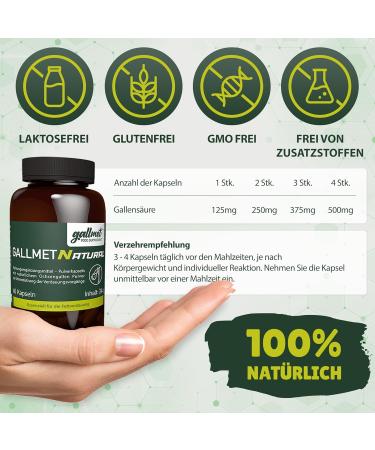 Gallmet Natural Ox Bile 125mg - Support Liver & Digestion | Fat Digestion & Gallstone Relief | EU Made Capsules - Buy Online on GoSupps.com