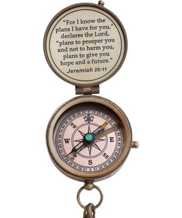 Neovivid Compass Engraved 'I Know The Plans I Have For You' - Perfect Gift for Baptism Easter Birthdays Mother's Day Father's Day Weddings - Buy Online on GoSupps.com