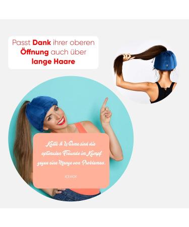 IceHOF Cooling Cap with 8 Packs - Gentle Fabric Hat for Chemo Migraine & Headache Relief - Hair Opening & Rubber Cinder Design - Buy Online on GoSupps.com