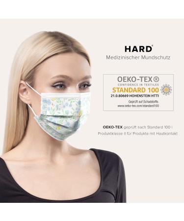 100pc Disposable Face Masks Made in Germany | Type IIR & CE Certified | Breathable Triple Layer | 99.78% Filtration | Elastic Earloops | Light Leaves Design - Buy Online on GoSupps.com