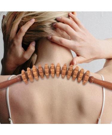 Portable Wooden Massage Roller - 12-Wheel Wood Gifts for Muscle Relief & Thigh/Waist Recovery - Buy Online on GoSupps.com