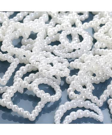 100pcs Kawaii Pearls Nail Charms - Acrylic Heart Star Circle Bowknot - White 3D Nail Art DIY Crafting - Buy Online on GoSupps.com