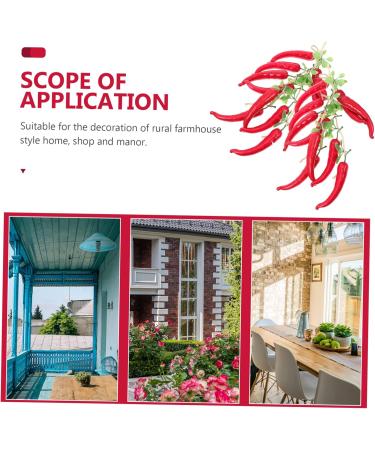 Abaodam 2 Strings Simulation Red Long Pepper Vines Decor Long Pepper Adornment Chili Cook Off Decorations Red 55X8.5X5CM - Buy Online on GoSupps.com