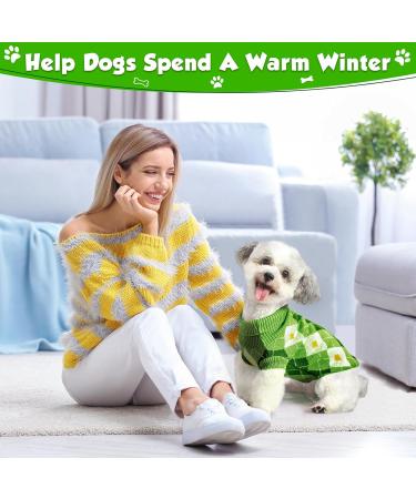 Small Green Dog Jumper Sweater for Puppy Yorkie Chihuahua - Winter Clothes (S Back Length 10) - Buy Online on GoSupps.com