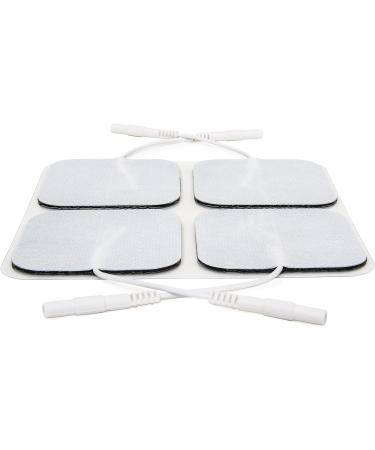 Premium Re-Usable TENS/EMS Electrode Pads (4 Pack) Fabric Backed, Latex-Free Gel Pads for Pain Relief - Buy Online on GoSupps.com