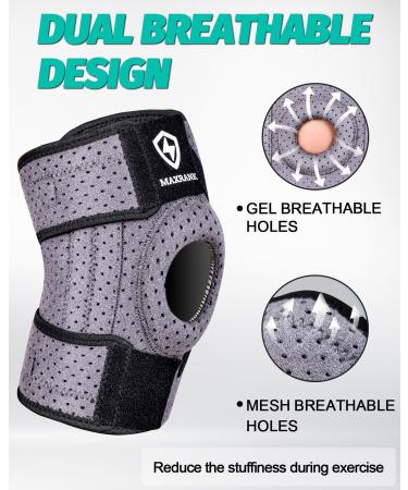 Knee Brace with Side Stabilizers - Adjustable Support for MCL ACL Arthritis & Meniscus Tear - Pain Relief for Men & Women - Universal Fit (10.2-19.1) - Gray - Buy Online on GoSupps.com