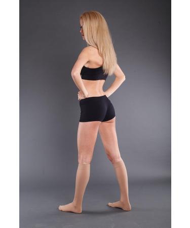 Buy Class 1 Closed Toe Beige Compression Stockings Knee Highs - International Shipping Available - Buy Online on GoSupps.com