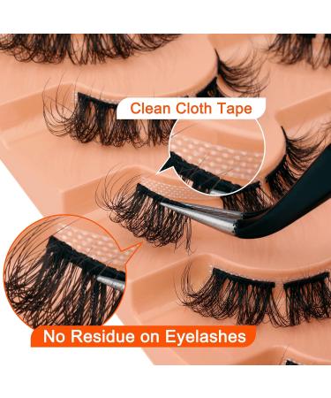 Cluster Natural Lashes D Curl Wispy Individual Strips False Eyelashes - Eefofnn DIY Lash Extensions Multipack - Buy Online on GoSupps.com