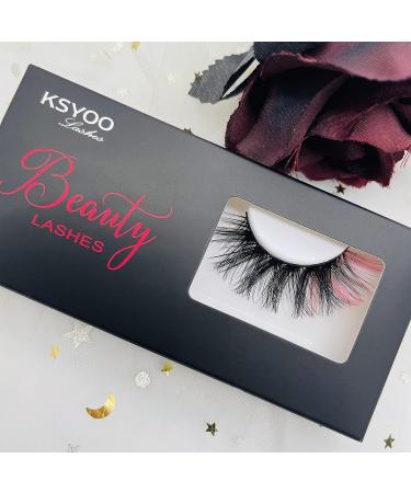 KSYOO Pink 3D Fluffy Volume Mink Lashes 12-20mm - Long Strip False Eyelashes for Party Makeup - 1 Pair - Buy Online on GoSupps.com