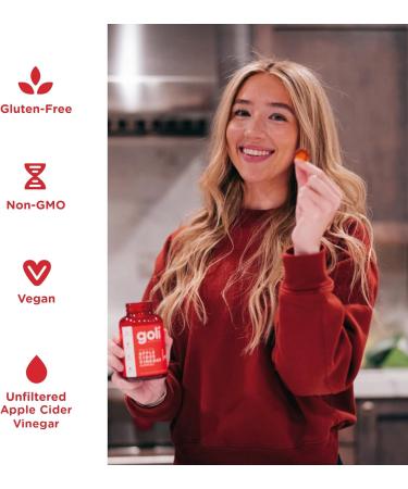 Goli Nutrition Apple Cider Vinegar Gummies - 500mg Vegan Gluten-Free Non-GMO 120 Count - Lab-Tested No Gelatin - Buy Online on GoSupps.com